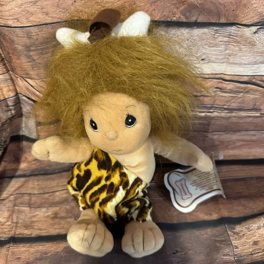 Precious Moments Tender Tails Cavewoman Plush 1999 Enesco Beanbag Doll NWT